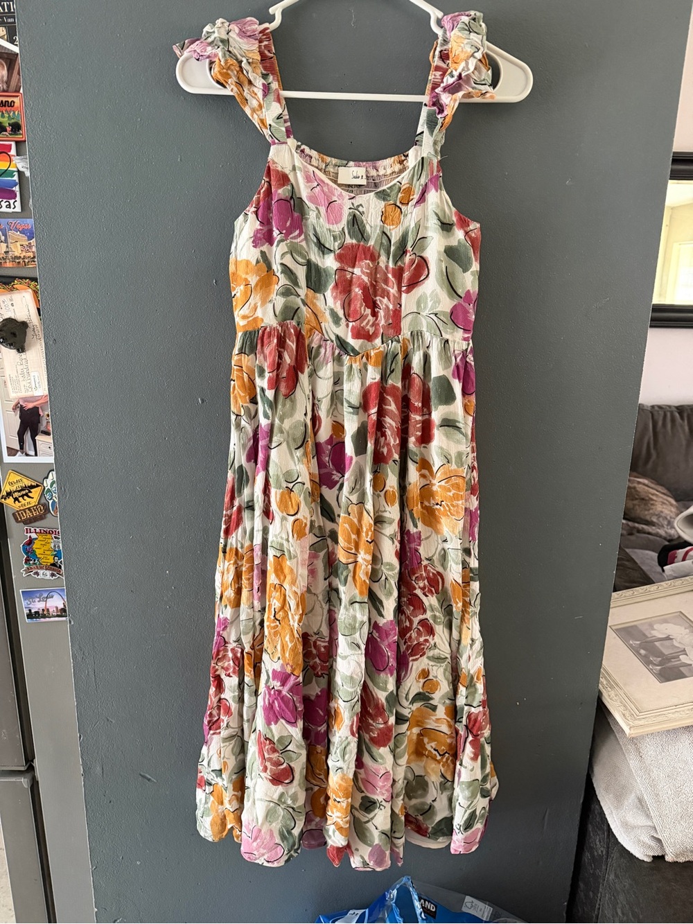Sadie & Sage Multicolor Floral Ruffle-Shoulder Sundress